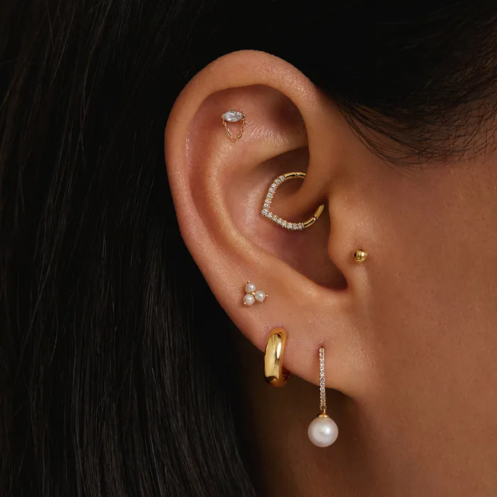 Earrings AURELIE GI SPHERE Round Threadless Flatback Earring