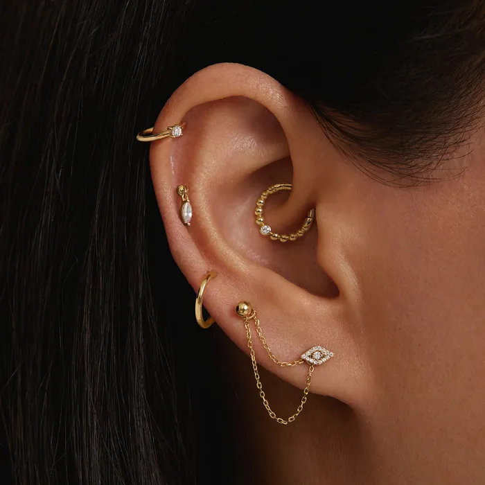 Earrings AURELIE GI SPHERE Round Threadless Flatback Earring
