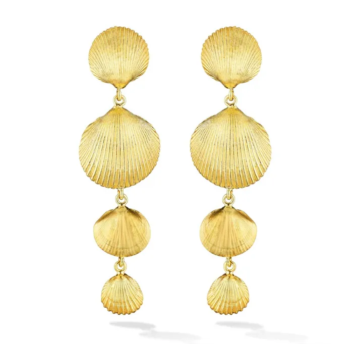 Earrings cadar Yellow Gold Shell Drop Earrings