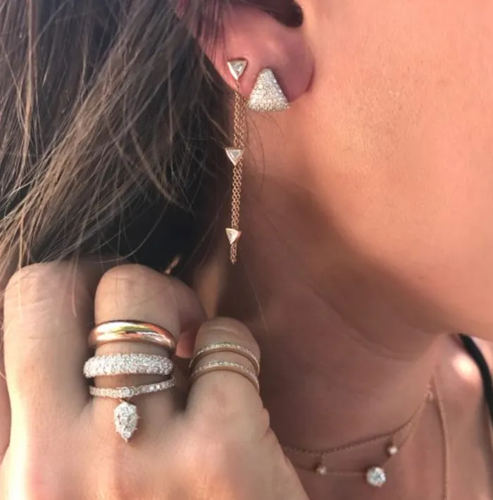 Earrings Carbon Hyde Diamond Earring Cup