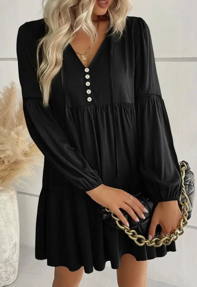 Earrings Lace Tiered Ruffled Mini Dress Lalaloo