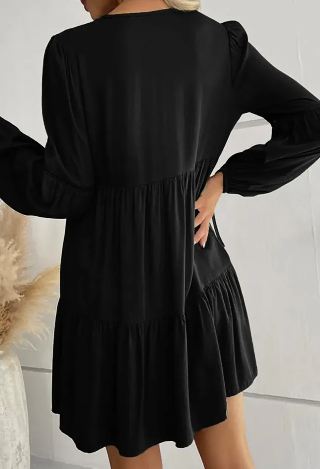 Earrings Lace Tiered Ruffled Mini Dress Lalaloo