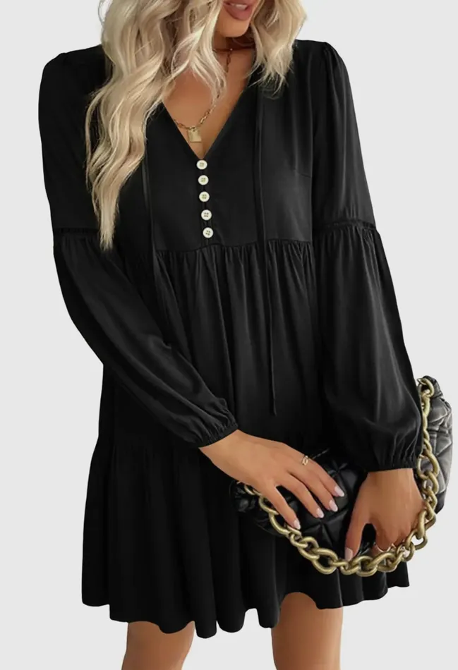 Earrings Lace Tiered Ruffled Mini Dress Lalaloo