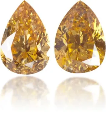 Earrings Langerman Diamonds Natural Orange Diamond Pear Shape 202 ct set