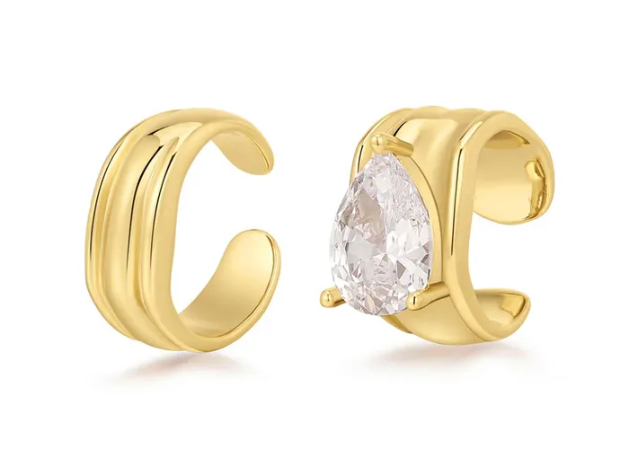 Earrings LUV AJ Luxe Stone Ear Cuff Set