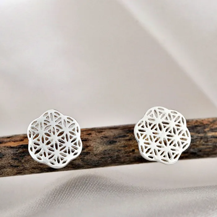 Earrings MadameLili Blume des Lebens Ohrstecker Silber MadameLili