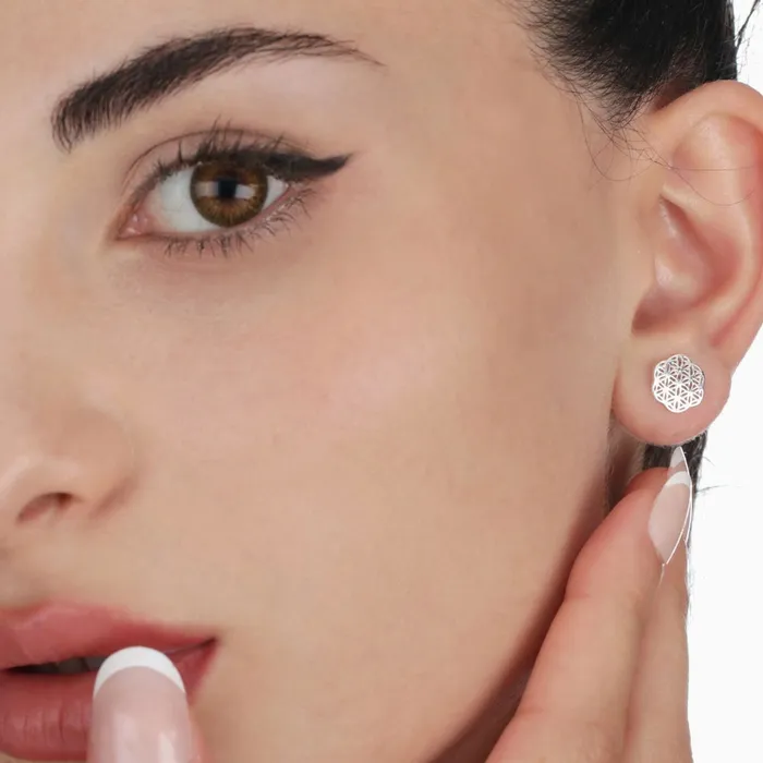 Earrings MadameLili Blume des Lebens Ohrstecker Silber MadameLili