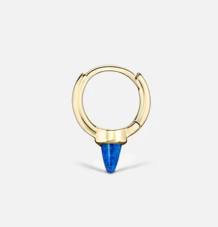 Earrings Maria Tash 65mm Single Short Lapis Spike NonRotating Hoop Earring