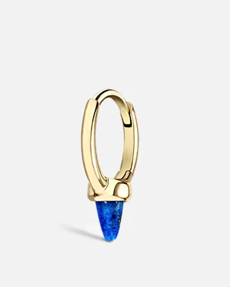 Earrings Maria Tash 65mm Single Short Lapis Spike NonRotating Hoop Earring