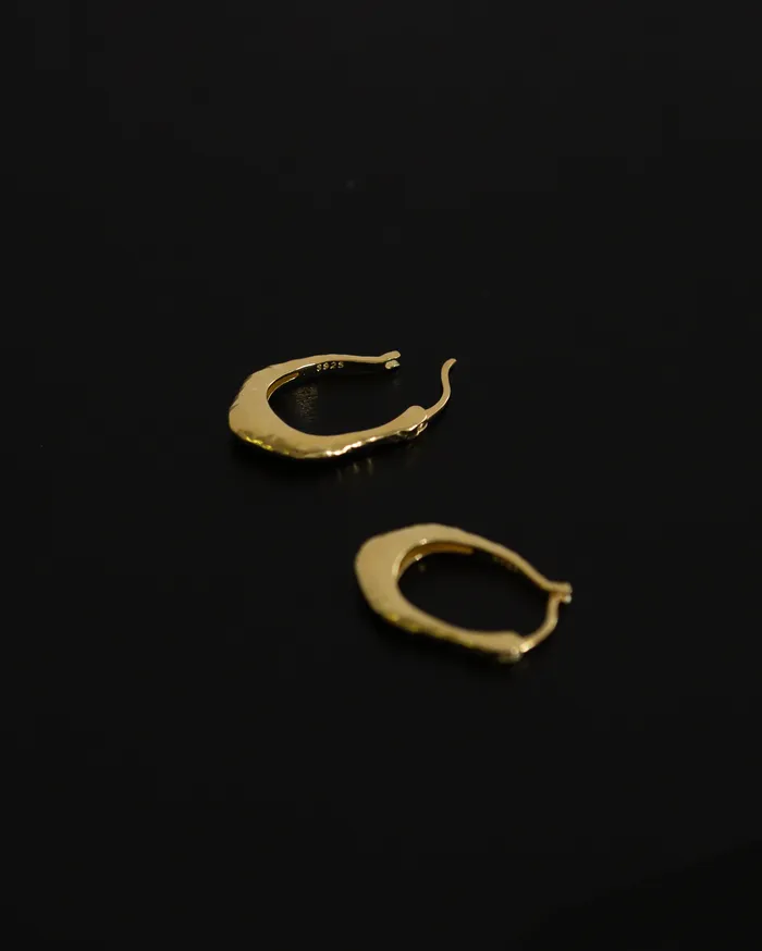 Earrings MYJN Jeune U shape Hammered Hoop Earrings