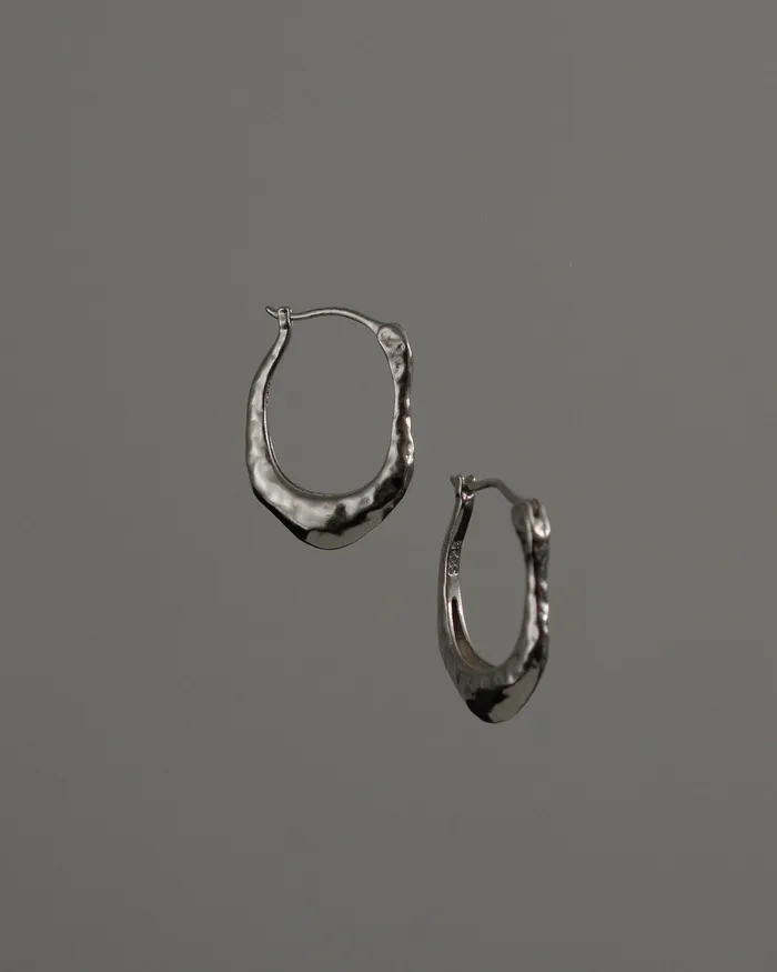 Earrings MYJN Jeune U shape Hammered Hoop Earrings