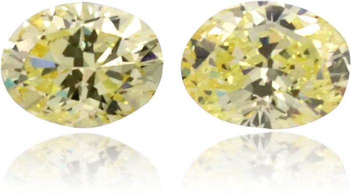 Earrings Natural Yellow Diamond Oval 037 ct set Langerman Diamonds