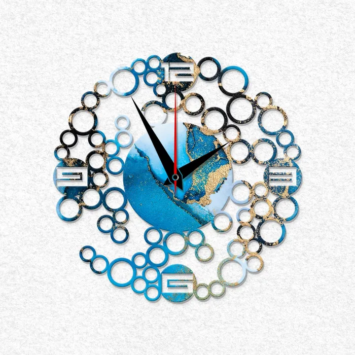 Earrings Resin Art Hub Bubble Shaped MDF Wall Clock Base 50cm Dia