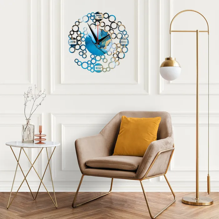 Earrings Resin Art Hub Bubble Shaped MDF Wall Clock Base 50cm Dia