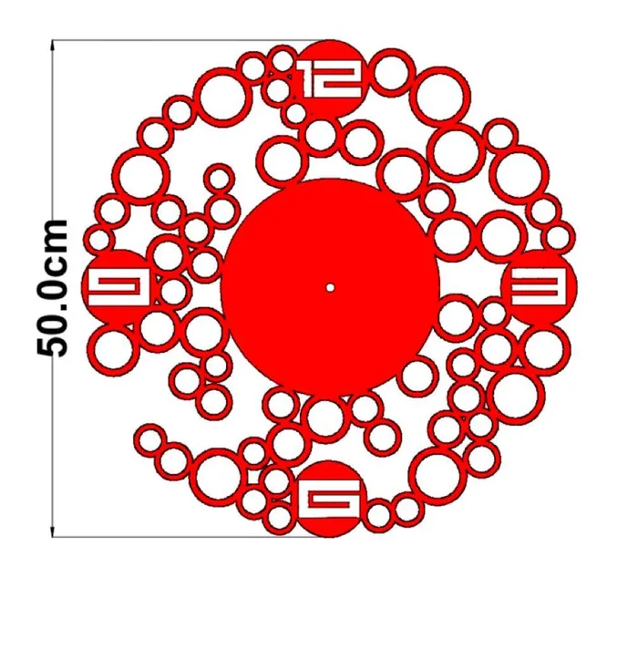 Earrings Resin Art Hub Bubble Shaped MDF Wall Clock Base 50cm Dia