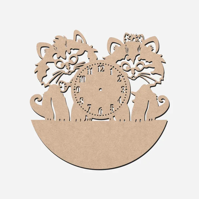 Earrings Resin Art Hub Twin Kitten MDF Wall Clock Base 53253cm