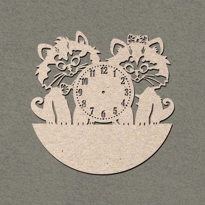 Earrings Resin Art Hub Twin Kitten MDF Wall Clock Base 53253cm