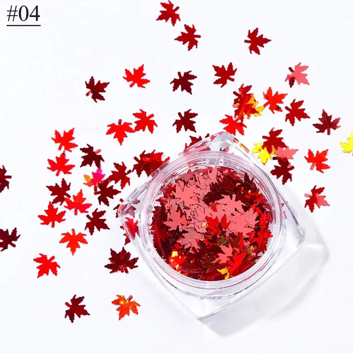 Earrings Resinarthub Maple Leaves Nail Art Sequins Holographic Glitter Flakes