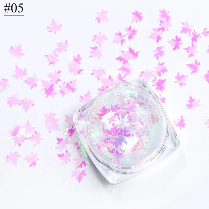 Earrings Resinarthub Maple Leaves Nail Art Sequins Holographic Glitter Flakes