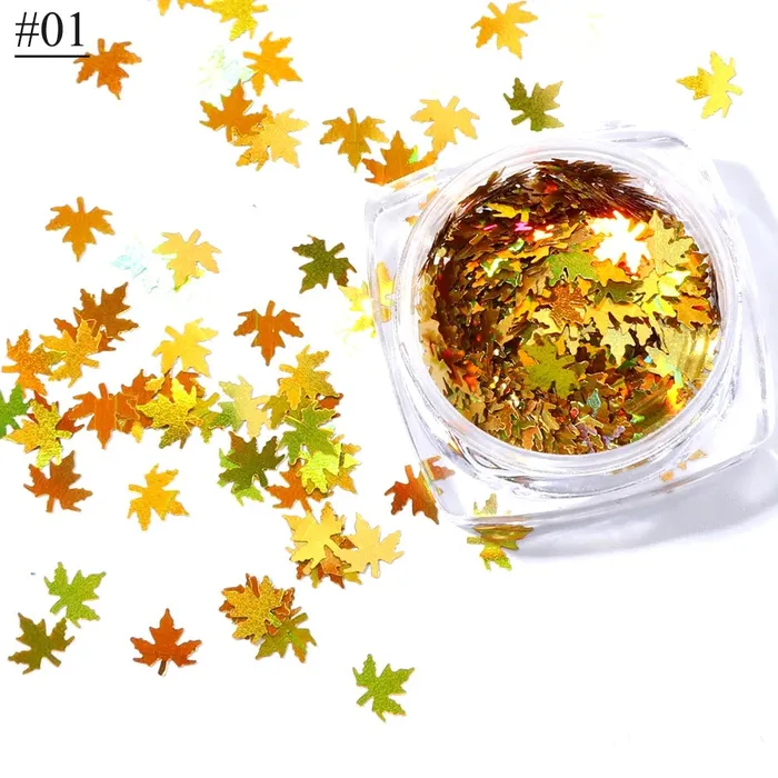 Earrings Resinarthub Maple Leaves Nail Art Sequins Holographic Glitter Flakes
