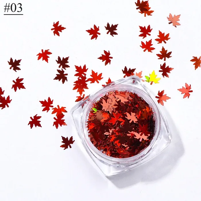 Earrings Resinarthub Maple Leaves Nail Art Sequins Holographic Glitter Flakes