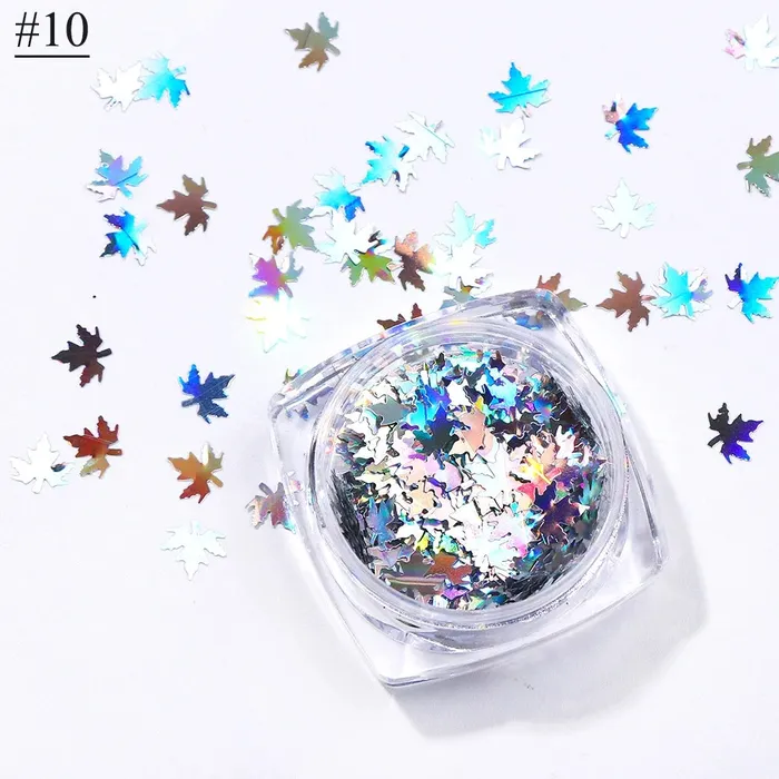 Earrings Resinarthub Maple Leaves Nail Art Sequins Holographic Glitter Flakes
