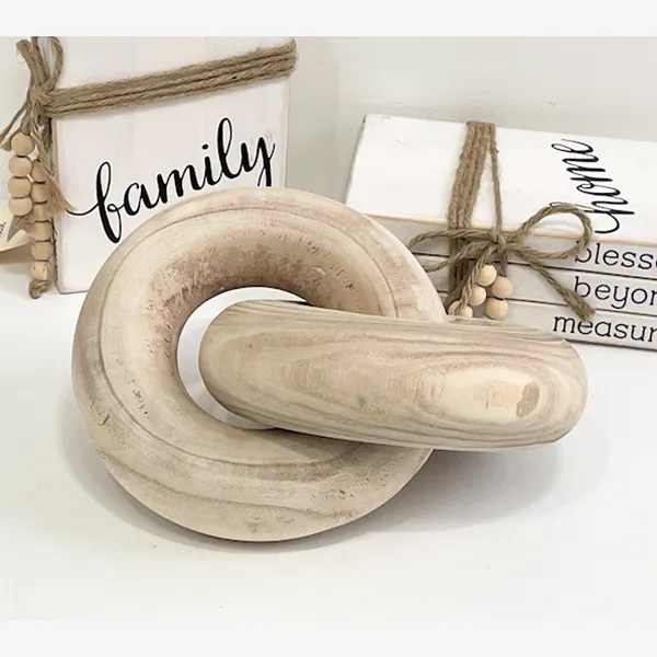 Earrings Stargazer Linked Wooden Rings Decor