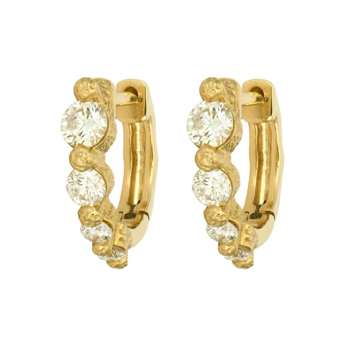 Earrings Three Stories Jewelry Timeless Small Graduated Diamond Hoop