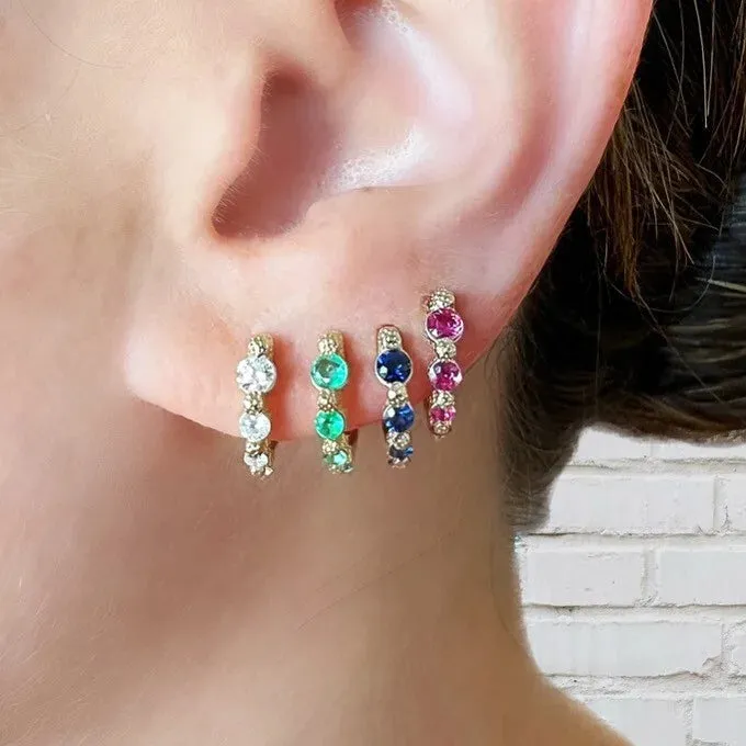 Earrings Three Stories Jewelry Timeless Small Graduated Diamond Hoop