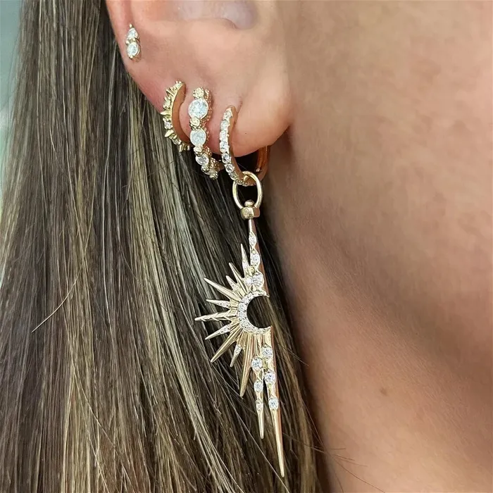 Earrings Three Stories Jewelry Timeless Small Graduated Diamond Hoop