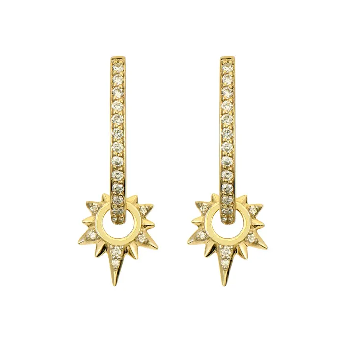 Earrings Tiny Love Explosion Starburst Charms Three Stories Jewelry