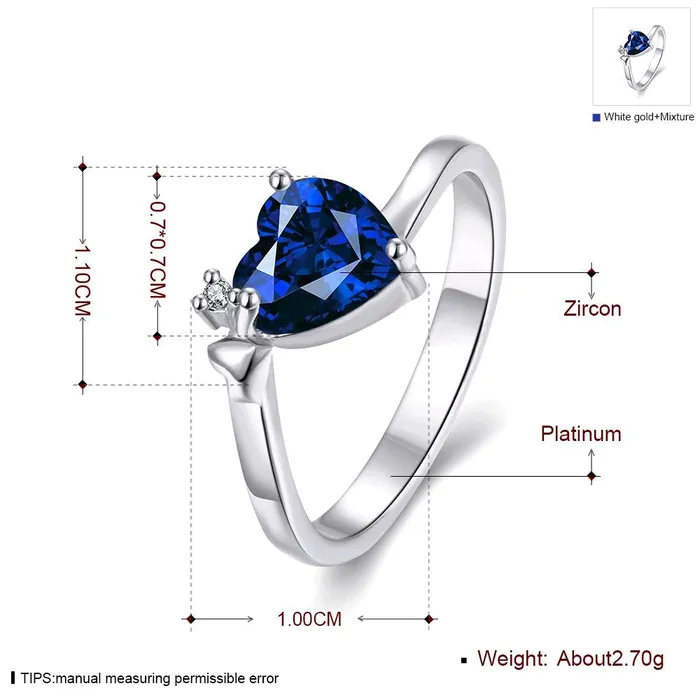 Earrings Valentines Blue Queen Heart Austrian Crystal Lovers Ring for Women by YELLOW CHIMES Yellow Chimes