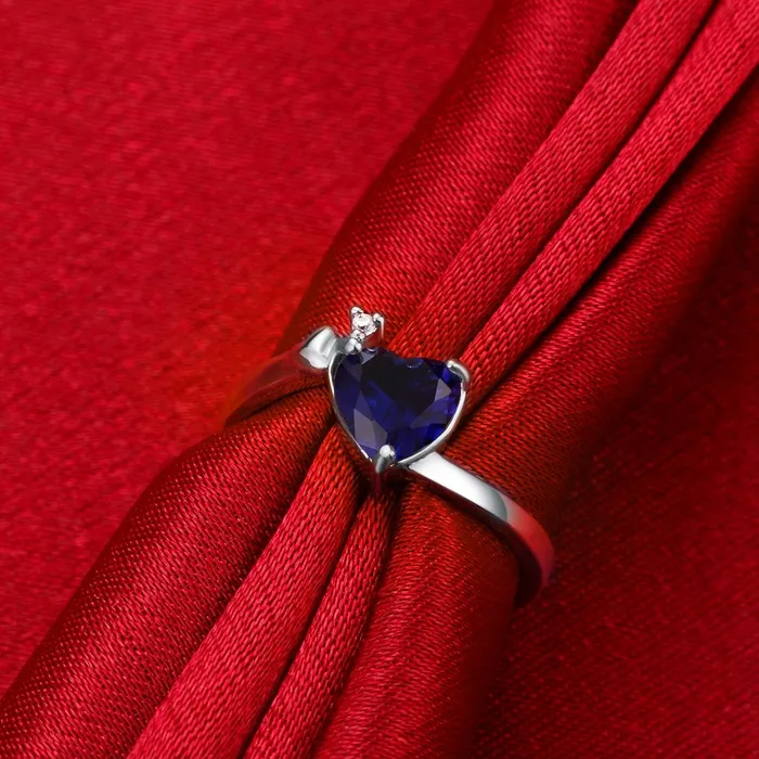 Earrings Valentines Blue Queen Heart Austrian Crystal Lovers Ring for Women by YELLOW CHIMES Yellow Chimes
