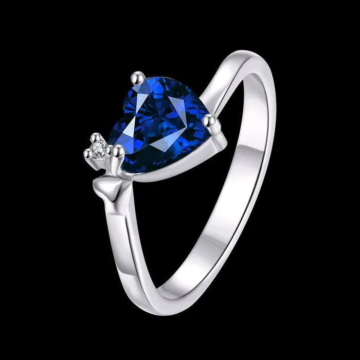 Earrings Valentines Blue Queen Heart Austrian Crystal Lovers Ring for Women by YELLOW CHIMES Yellow Chimes
