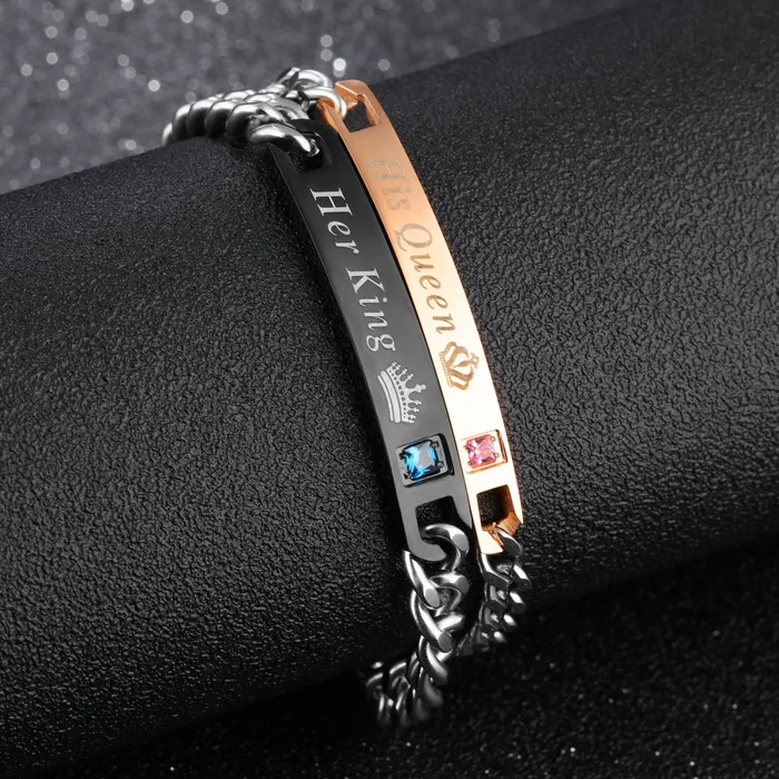 Earrings Yellow Chimes Bracelet for Women His Queen Her King Bracelet Titanium Stainless Steel Couple Bracelet for Girls and Boys Yellow Chimes