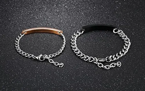 Earrings Yellow Chimes Bracelet for Women His Queen Her King Bracelet Titanium Stainless Steel Couple Bracelet for Girls and Boys Yellow Chimes