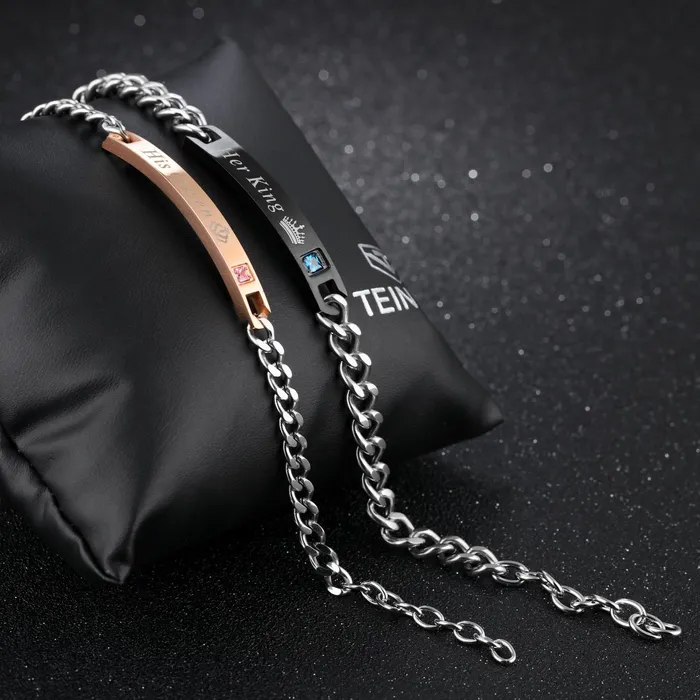 Earrings Yellow Chimes Bracelet for Women His Queen Her King Bracelet Titanium Stainless Steel Couple Bracelet for Girls and Boys Yellow Chimes