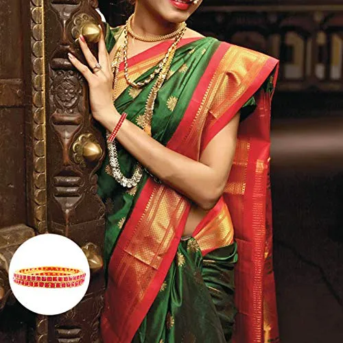Earrings Yellow Chimes Exclusive Ruby Studded 2 PC Gold Plated Traditional Bangles Set for Women and Girls Yellow Chimes