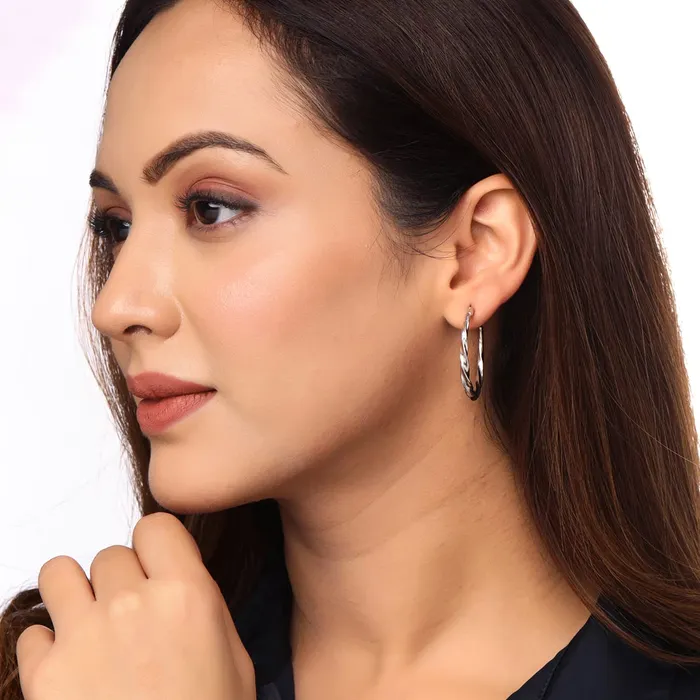 Earrings Yellow Chimes Hoop Earrings for Women Fashion Silver Hoops Earrings Rhodium Plated Combo of 5 Pairs Hoops Bali Earrings for Girls Birthday Gift for Girls Women Anniversary Gift for Wife Yellow Chimes