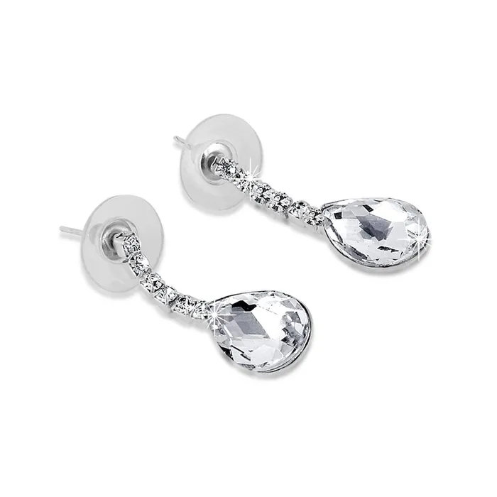 Earrings Yellow Chimes Jewellery Set for Women Sparkling White Crystals Jewellery Set with Earrings Necklace Set for Women and Girls Yellow Chimes