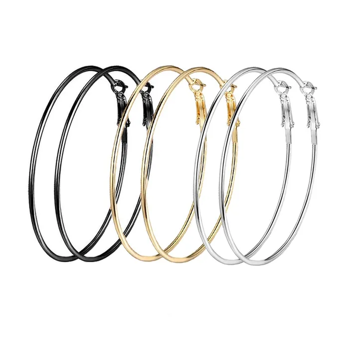 Earrings Yellow Chimes Kairangi Earrings for Women and Girls Fashion Multicolor Hoop Earrings 3 Pairs Silver Black Gold Toned Hoops Earring Set Birthday Gift for Girls Women Anniversary Gift for Wife