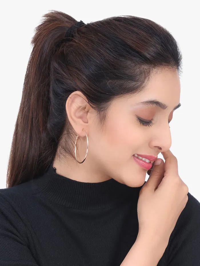 Earrings Yellow Chimes Kairangi Earrings for Women and Girls Fashion Multicolor Hoop Earrings 3 Pairs Silver Black Gold Toned Hoops Earring Set Birthday Gift for Girls Women Anniversary Gift for Wife
