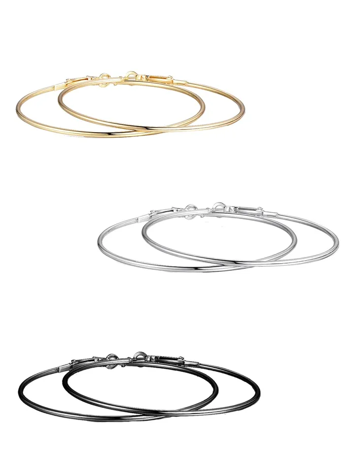 Earrings Yellow Chimes Kairangi Earrings for Women and Girls Fashion Multicolor Hoop Earrings 3 Pairs Silver Black Gold Toned Hoops Earring Set Birthday Gift for Girls Women Anniversary Gift for Wife