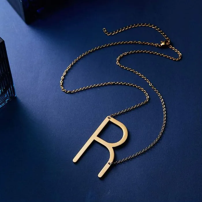 Earrings Yellow Chimes Latest Fashion Stainless Steel Gold Plated Initial Pendant with Alphabet R for Women and Girls Medium YCFJPDALPHBTRGL Yellow Chimes