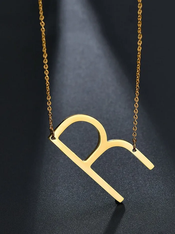 Earrings Yellow Chimes Latest Fashion Stainless Steel Gold Plated Initial Pendant with Alphabet R for Women and Girls Medium YCFJPDALPHBTRGL Yellow Chimes