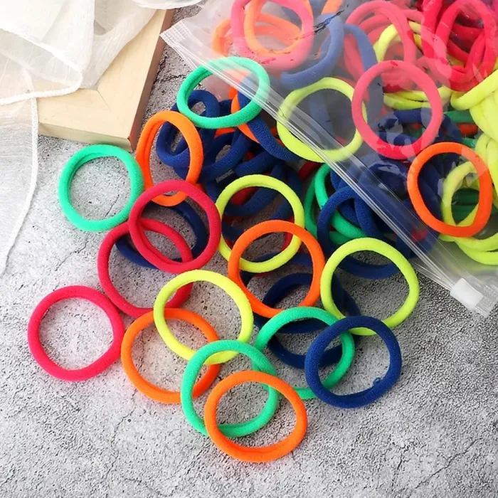 Earrings Yellow Chimes Melbees 100 Pcs Rubber Bands for Girls Colorful Durable Soft Stretchy 35 CM Multicolor