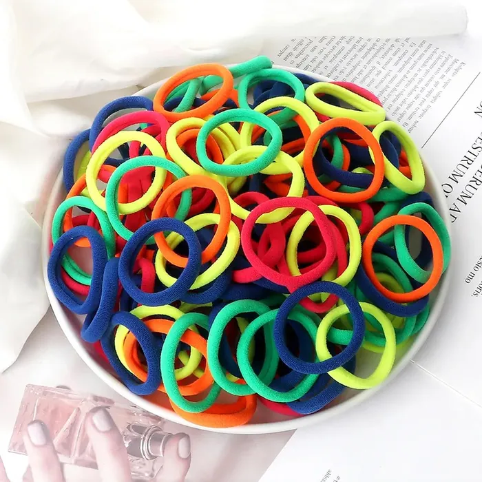 Earrings Yellow Chimes Melbees 100 Pcs Rubber Bands for Girls Colorful Durable Soft Stretchy 35 CM Multicolor