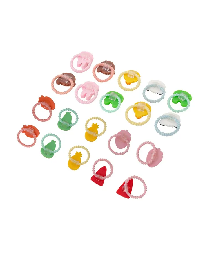 Earrings Yellow Chimes Melbees by Yellow Chimes Rubber Bands for Girls Kids Hair Accessories for Girls Hair Tie 20 Pcs Cute Characters Rubberbands for Kids Ponytail Holder For Baby Girls Toddlers