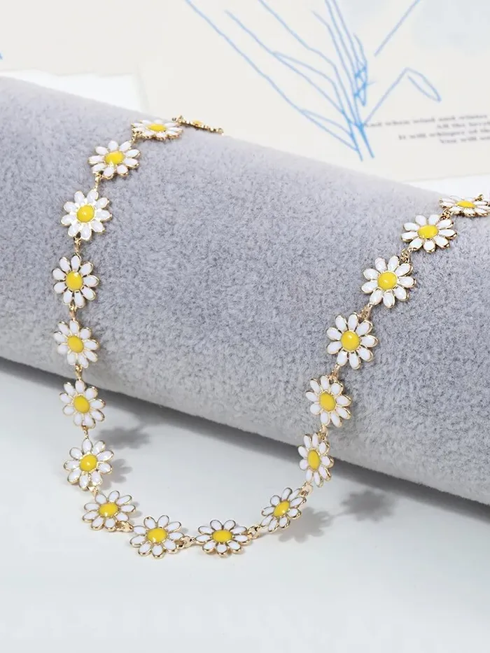 Earrings Yellow Chimes Necklace for Women Multilayer Chain Link Designed Necklace for Women and Girls Style 4 Yellow Chimes
