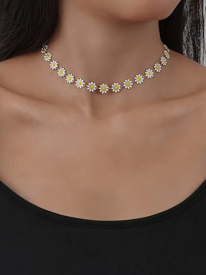 Earrings Yellow Chimes Necklace for Women Multilayer Chain Link Designed Necklace for Women and Girls Style 4 Yellow Chimes